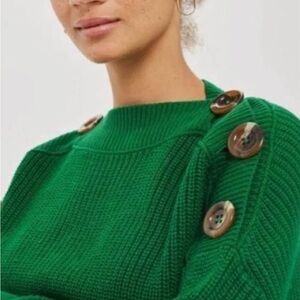 Top Shop Button Knit Sweater‎ Size 2